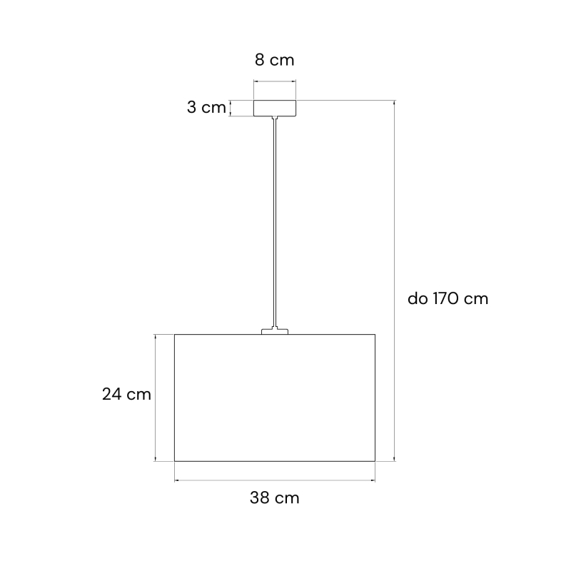 Biała lampa wisząca z abażurem bouclé NEBIA I - rysunek.