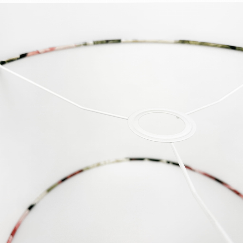 Kolorowy abażur w kwiaty piwonii walec 45 cm NANA - detal.