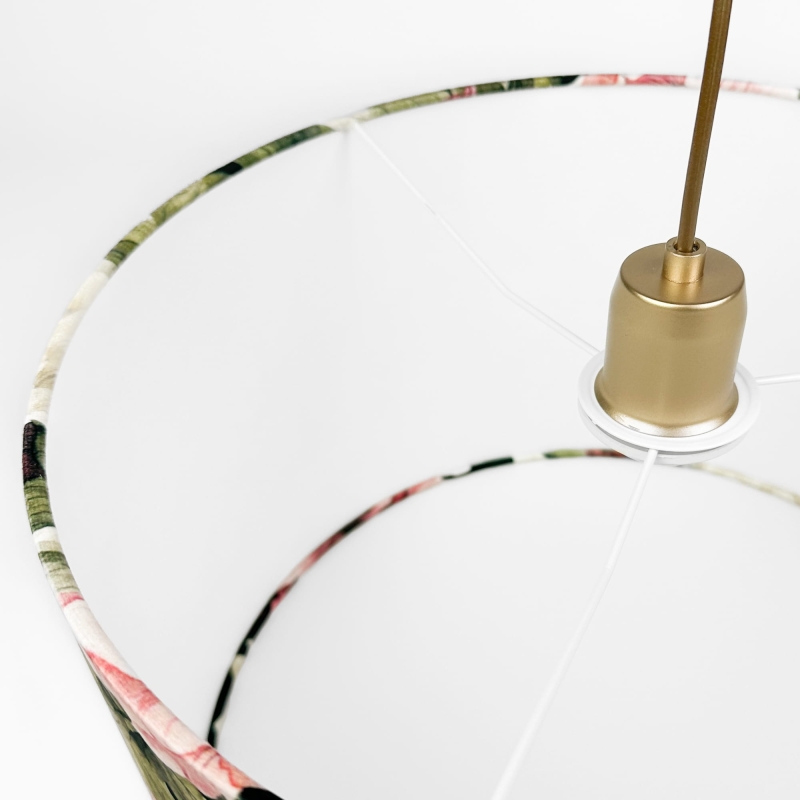 Kolorowa lampa wisząca z kwiatami piwonii NANA II - detal.