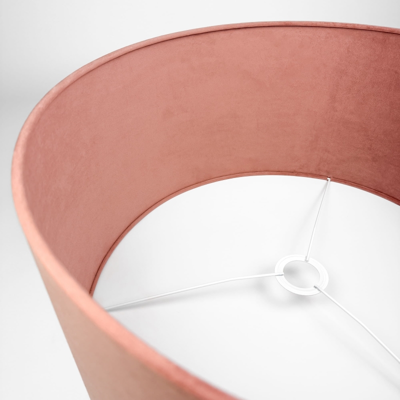 Welurowy abażur brudny róż BASE - abażur walec 50 cm - detal.