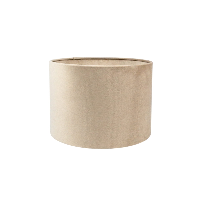 Mały beżowy abażur welurowy BASE VELVET - walec 25 cm.