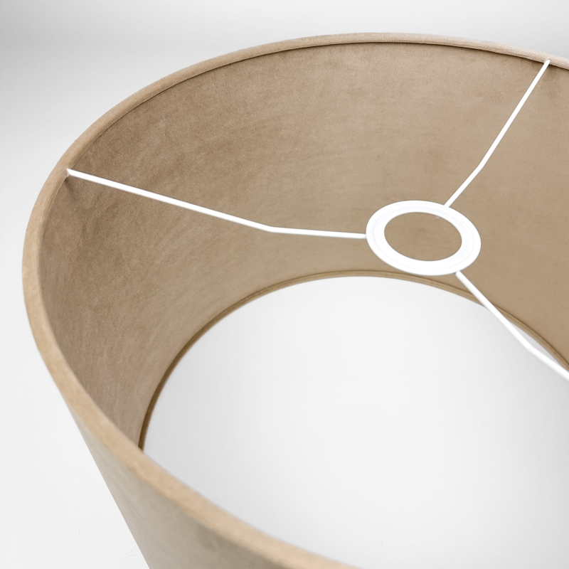 Beżowy abażur welurowy BASE - walec 38 cm - detal.