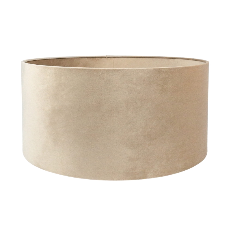 Beżowy abażur welurowy - walec 50 cm.