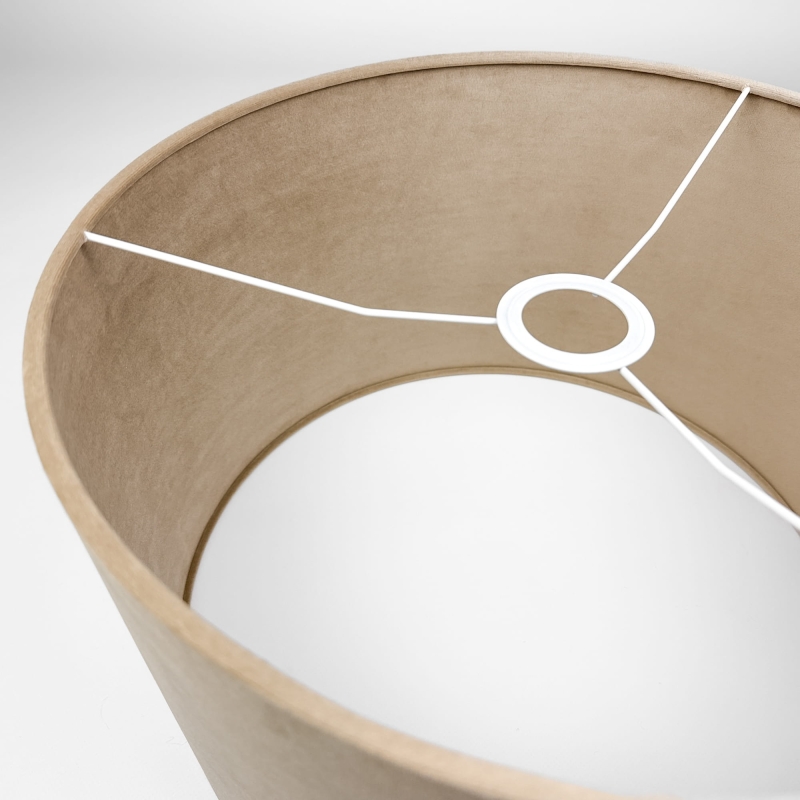 Beżowy abażur welurowy - walec 50 cm - detal.