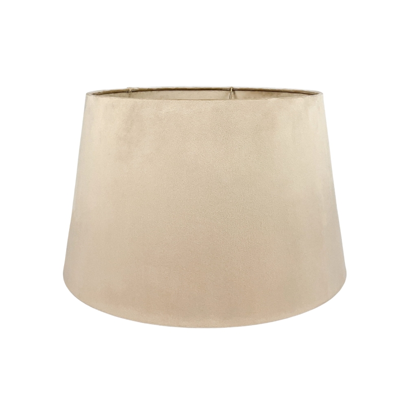 Beżowy abażur welurowy stożek 40 cm BASE VELVET.