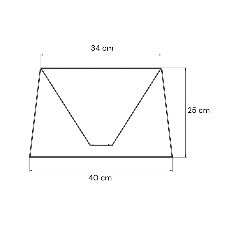 Beżowy abażur welurowy stożek 40 cm BASE VELVET - rysunek.