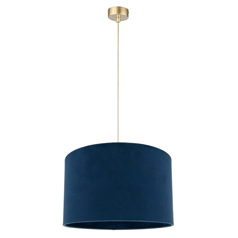 Granatowa lampa wisząca z abażurem welurowym BASE VELVET I
