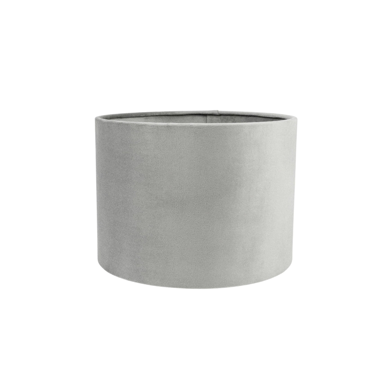 Jasnoszary abażur welurowy walec 25 cm BASE VELVET