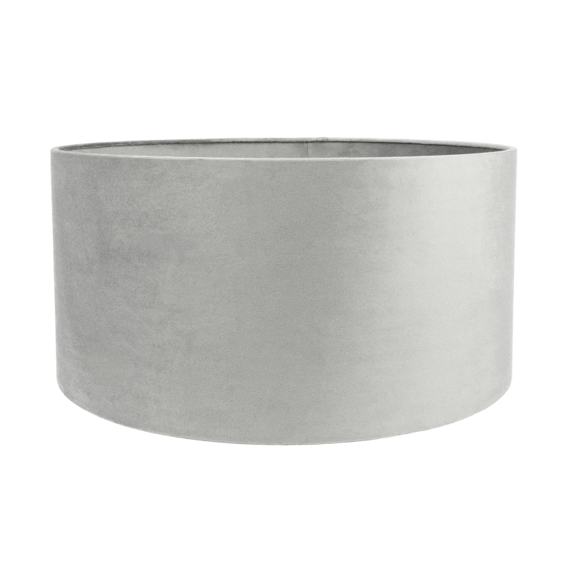 Jasnoszary abażur welurowy walec 50 cm BASE VELVET