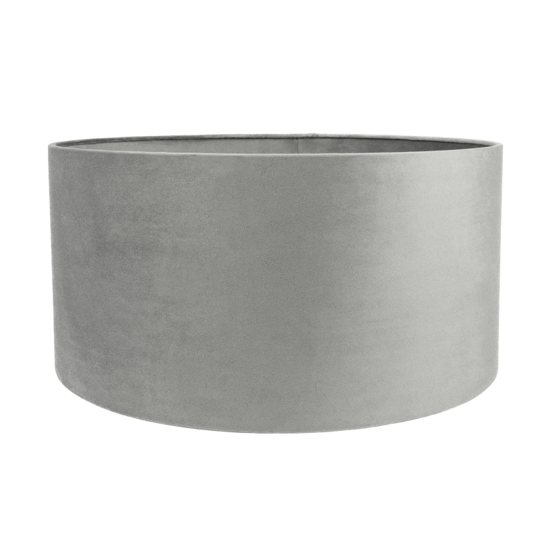 Szary abażur welurowy walec 50 cm BASE VELVET