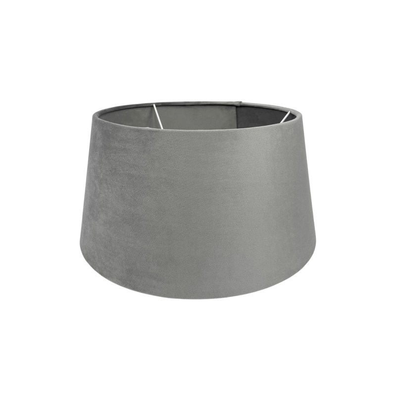 Szary abażur welurowy stożek 35 cm BASE VELVET