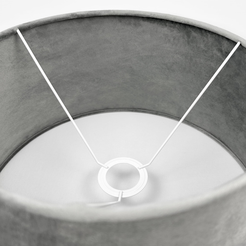 Szary abażur welurowy stożek 35 cm BASE VELVET - detal