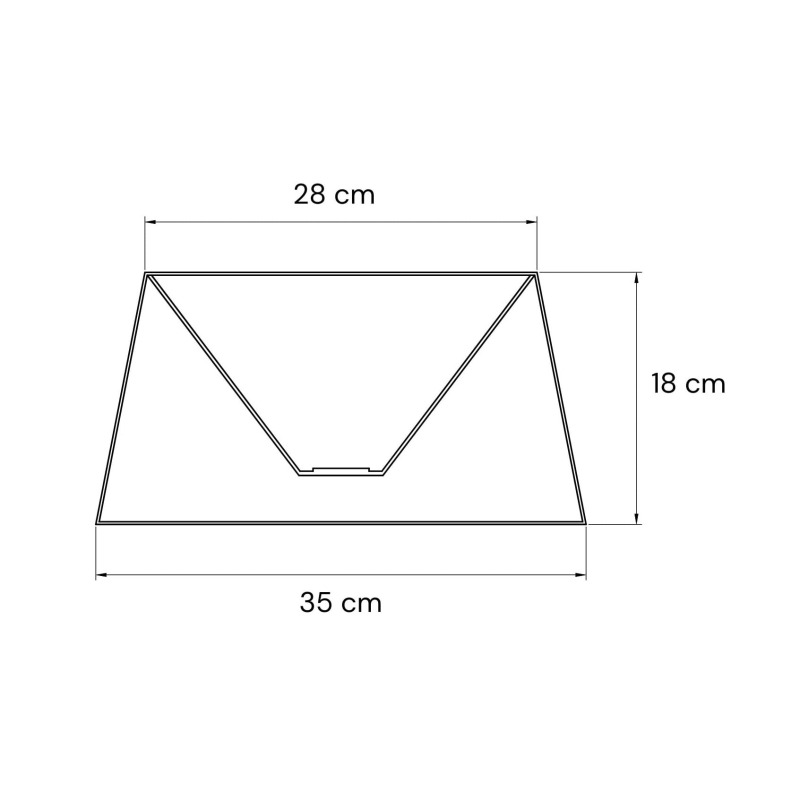 Szary abażur welurowy stożek 35 cm BASE VELVET - rysunek