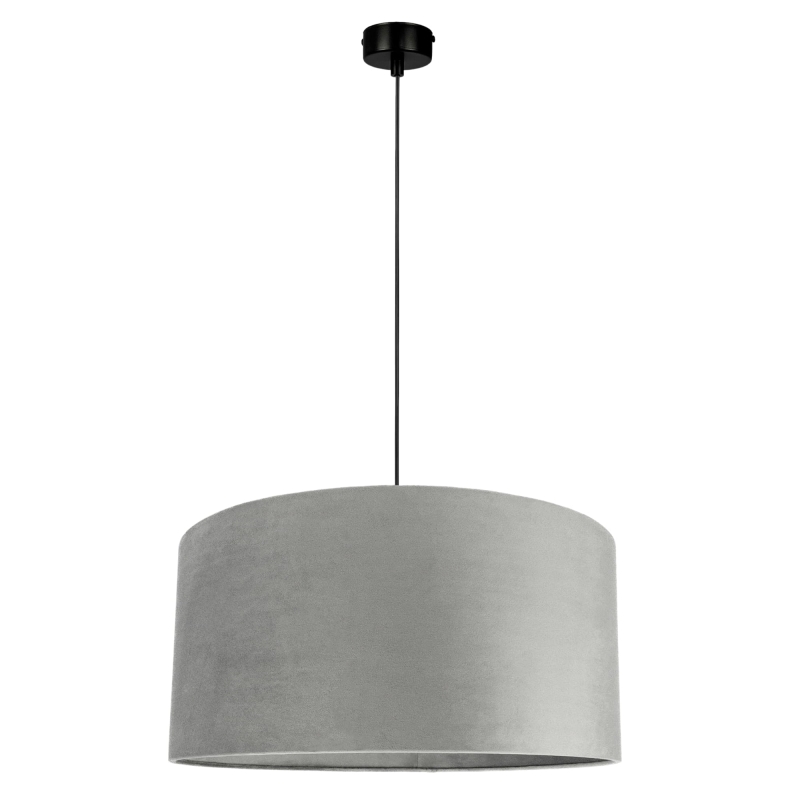 Szara lampa z welurowym abażurem BASE VELVET II