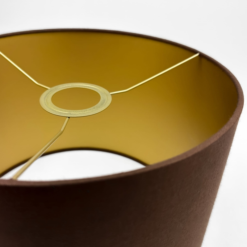 Brązowo-złoty abażur SOFIA - walec 25 cm - detal