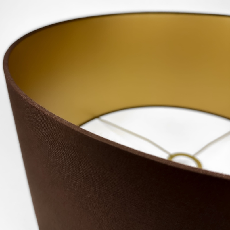 Duży brązowo-złoty abażur SOFIA - walec 50 cm - detal