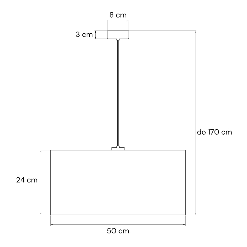 Brązowa lampa wisząca ze wzorzystym abażurem FARMHOUSE II L - rysunek