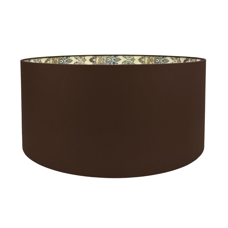 Brązowy abażur z ornamentowym wzorem wewnątrz - walec 50 cm