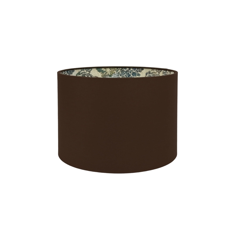 Brązowy abażur z ornamentowym wzorem wewnątrz FARMHOUSE II - walec 25 cm