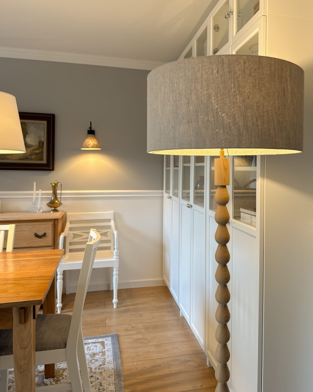 Lniany abażur walec 50 cm LINO - aranżacja