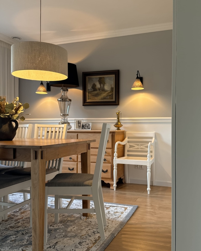 Lniany abażur walec 50 cm LINO - aranżacja