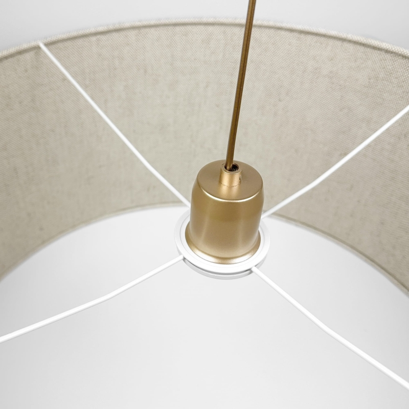 Lniana lampa wisząca z abażurem LINO I - detal