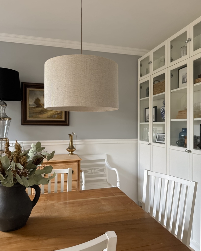 Lniana lampa wisząca z abażurem LINO I - aranżacja