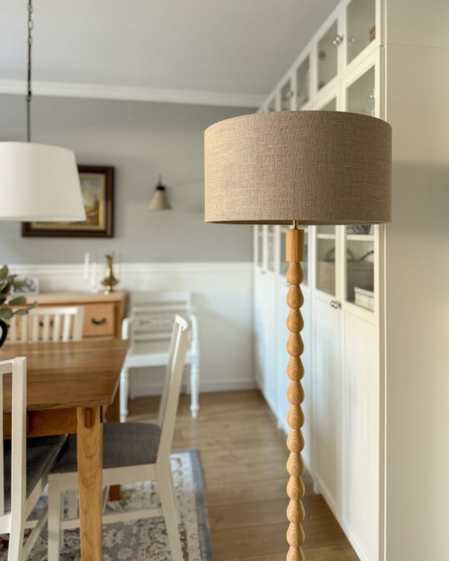 Lniany abażur walec 50 cm ILIA - aranżacja