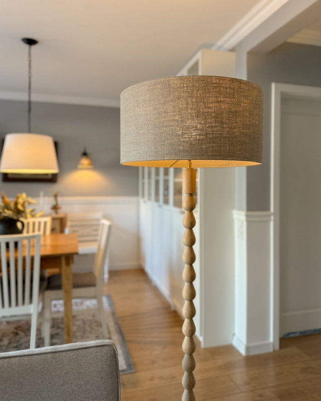 Lniany abażur walec 50 cm ILIA - aranżacja