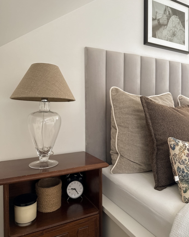 Lniany abażur stożek 30 cm ILIA - aranżacja