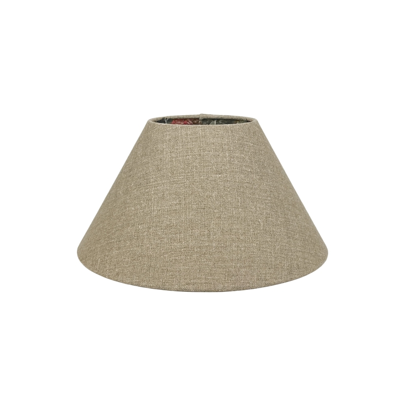 Lniany abażur do lampy stojącej z kwiatowym wzorem wewnątrz stożek 30 cm AURA