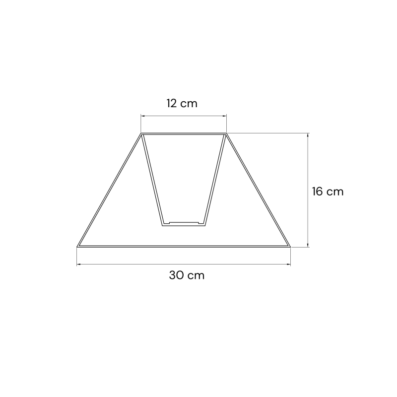 Lniany abażur z kwiatowym wzorem wewnątrz stożek 30 cm AURA - rysunek