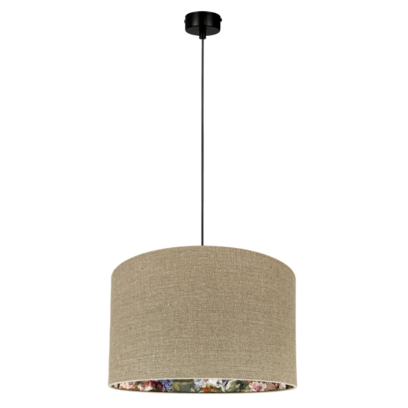 Lniana lampa wisząca w kwiaty wewnątrz AURA I