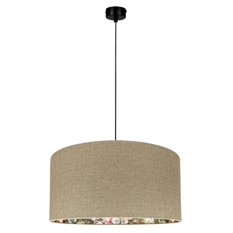Lniana lampa wisząca w kwiaty wewnątrz AURA II