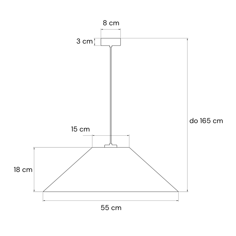 Lniana lampa wisząca w kwiaty wewnątrz AURA III - rysunek