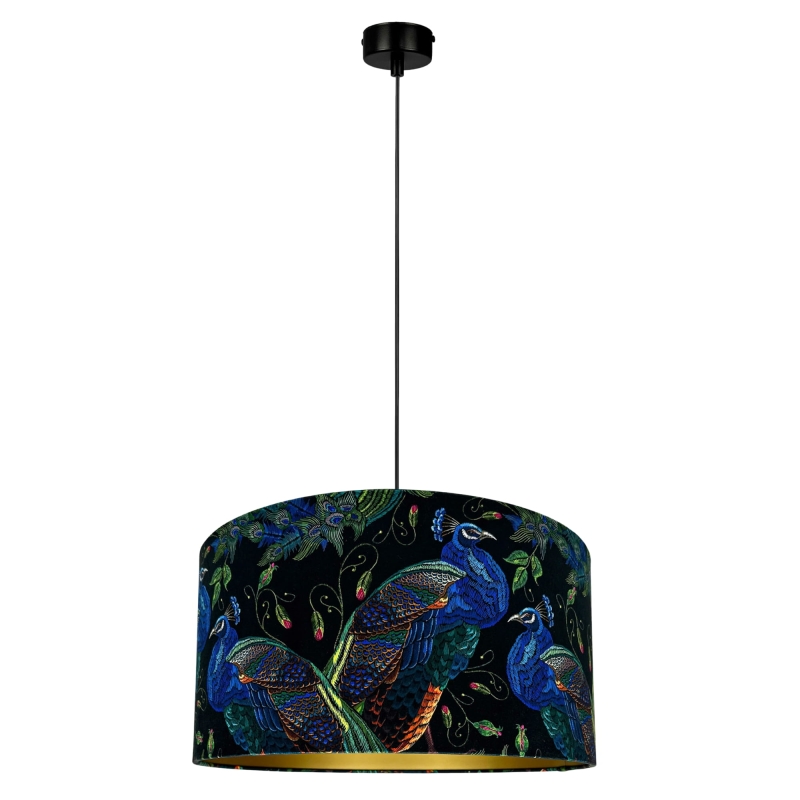 Czarno-złota lampa wisząca w pawie PAVA GOLD II