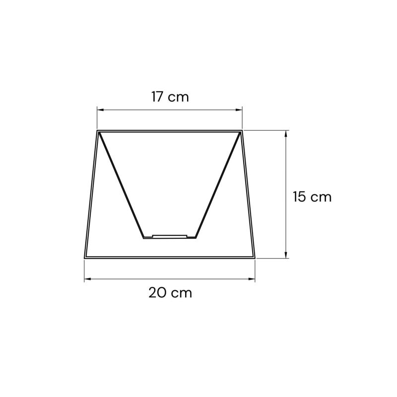 Biały abażur do lampki nocnej stożek 20 cm BASE - rysunek