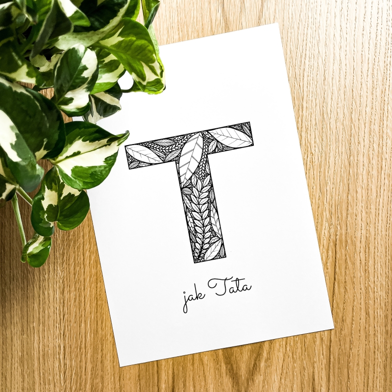 Plakat ścianę - T jak Tata - prezent na Dzień Ojca