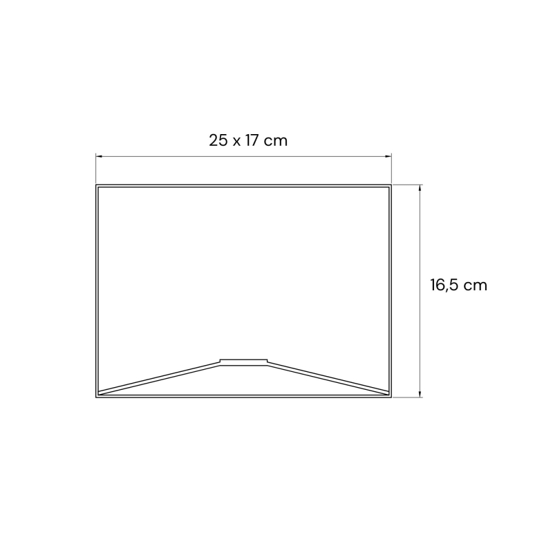 Owalny biały abażur 25 cm BASE - rysunek