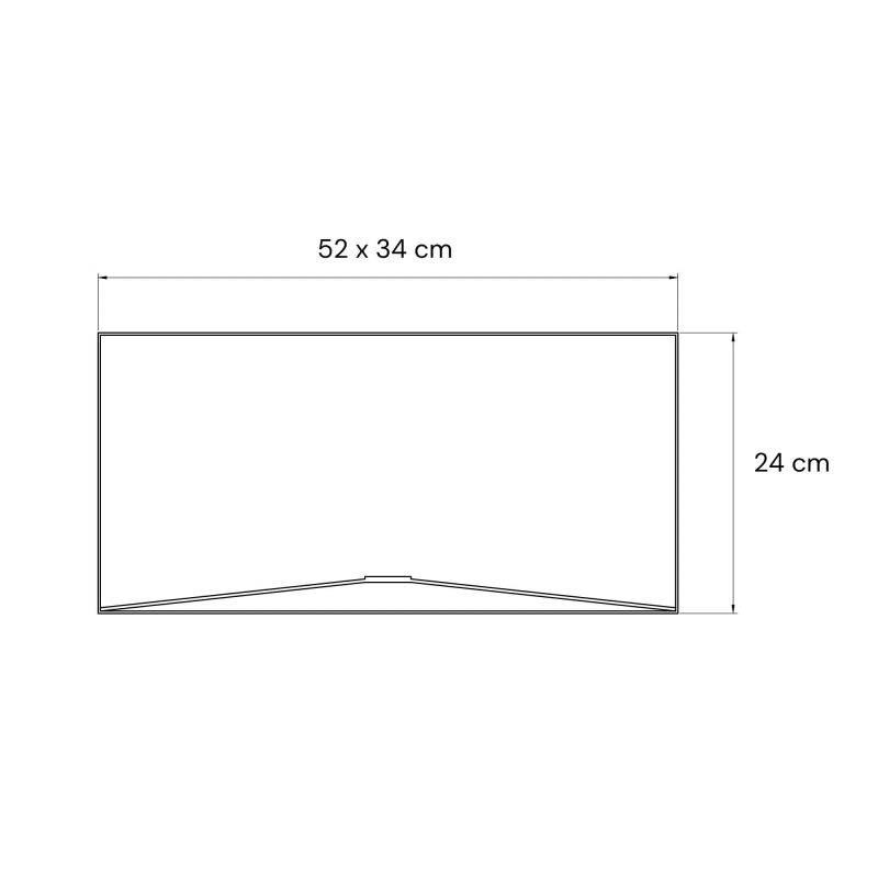 Duży owalny biały abażur 52 cm BASE - rysunek
