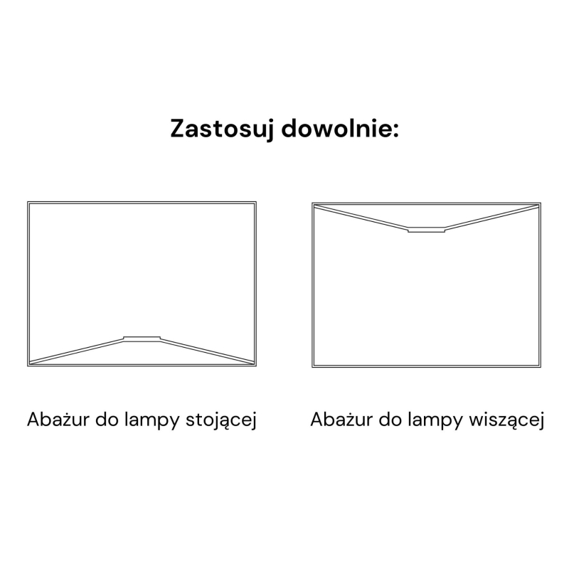 Biało-czarny abażur do lampki nocnej walec 25 cm BASE - rysunek