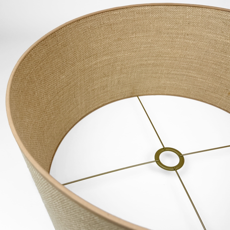 Beżowy abażur z juty walec 50 cm TELA - detal