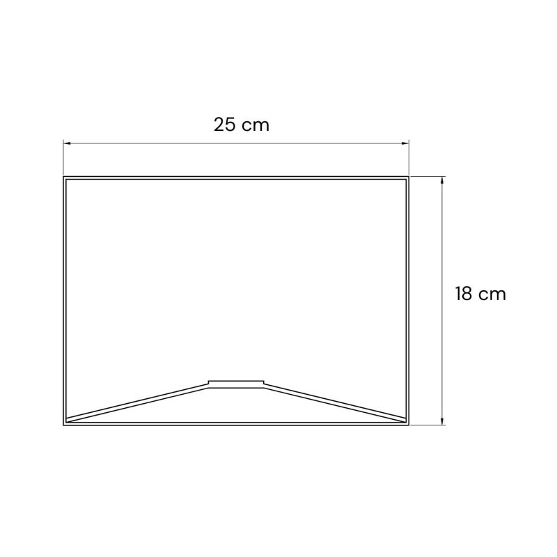 Jutowy abażur z czarną lamówką walec 25 cm TELA BLACK - rysunek