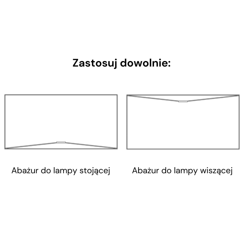 Jutowy abażur z czarną lamówką walec 50 cm TELA BLACK - rysunek