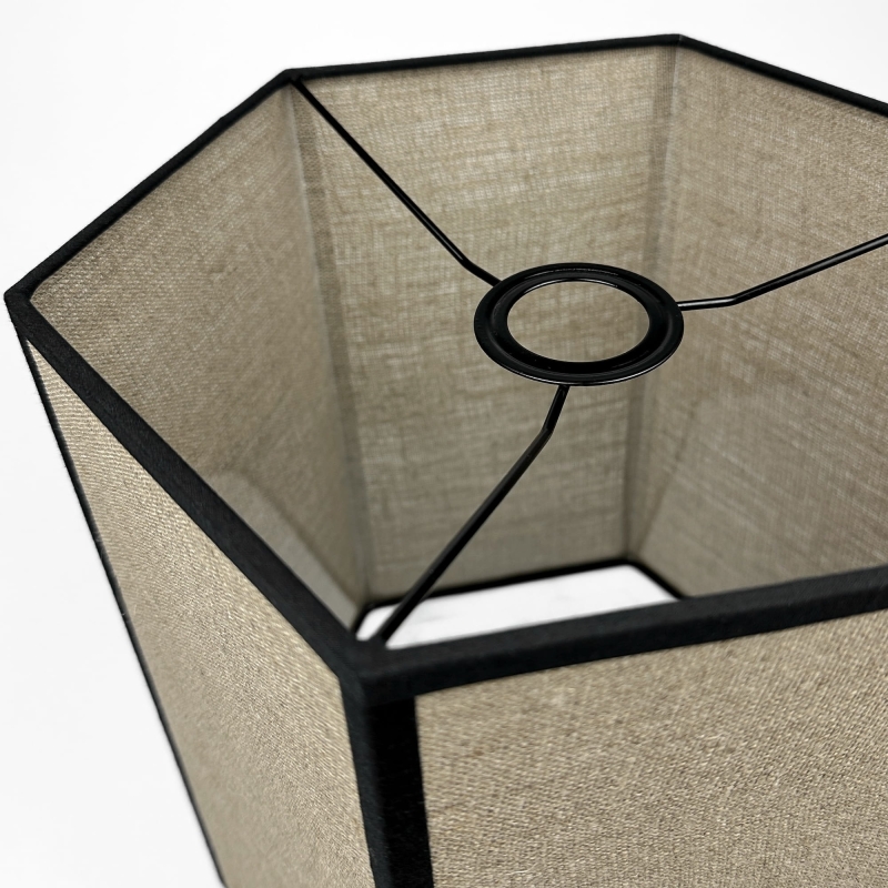 Lniany abażur sześciokątny 29 cm GABIA - detal