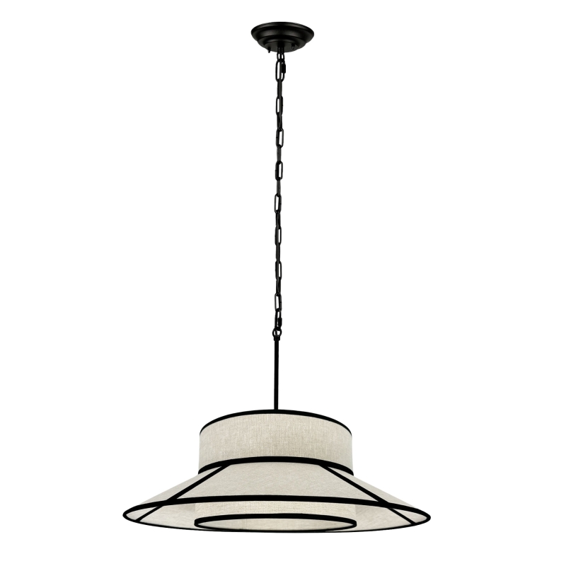 Lniana lampa wisząca na łańcuchu ONVI I len