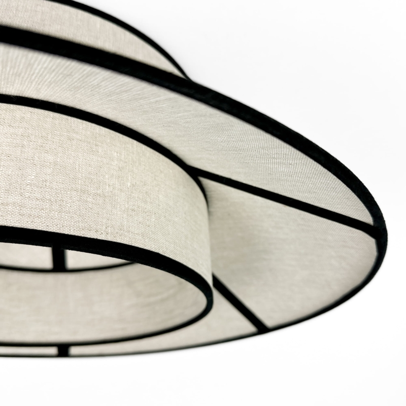 Lniana lampa wisząca na łańcuchu ONVI I len - detal