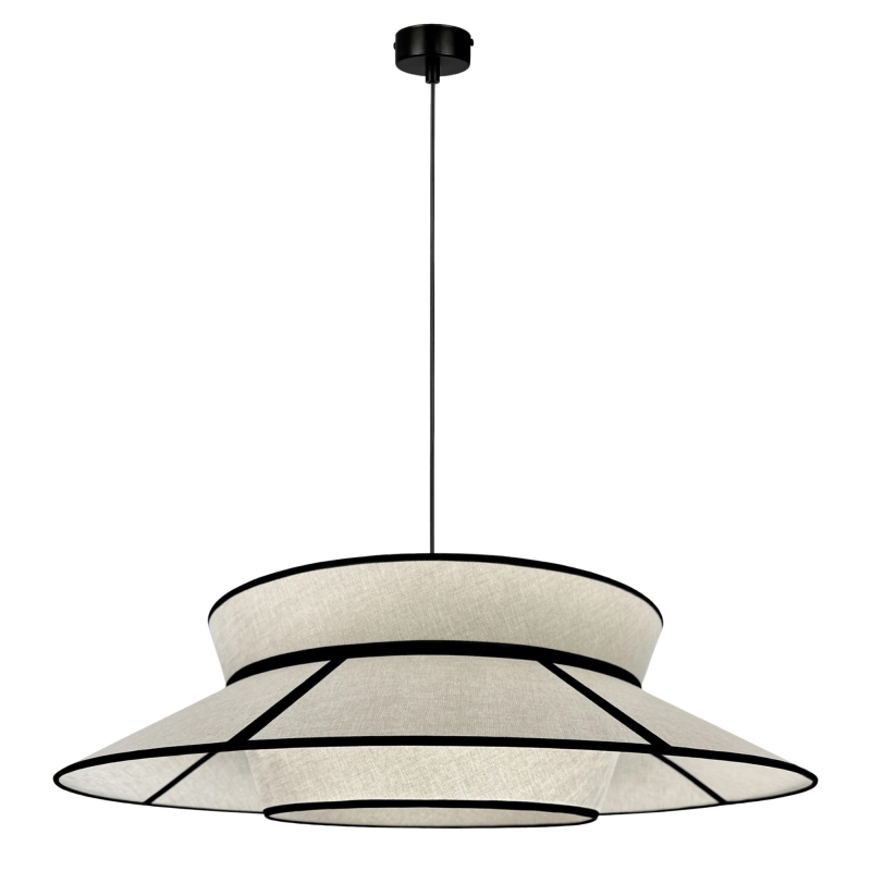 Duża lniana lampa wisząca ONVI II len