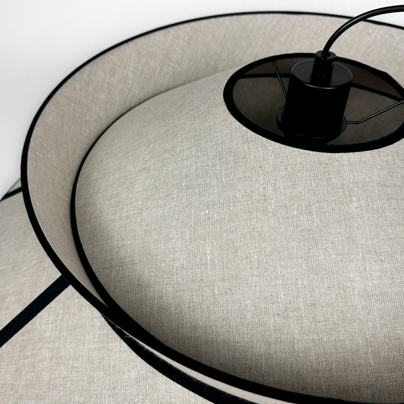 Duża lniana lampa wisząca ONVI II len - detal