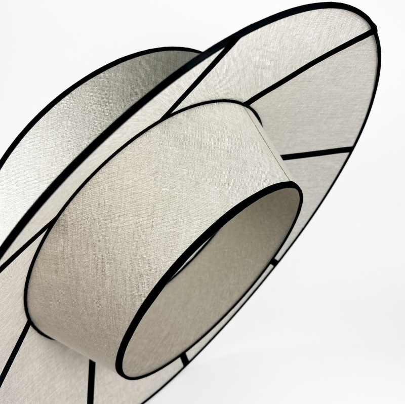 Duża lniana lampa wisząca ONVI II len - detal